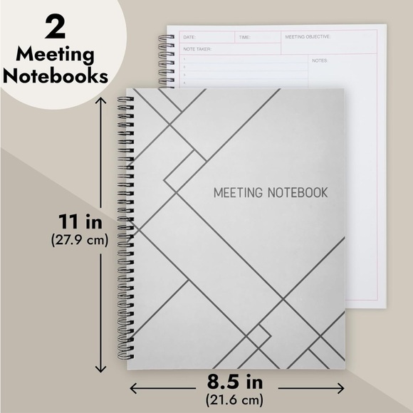 Meeting Notebooks Spiral-Bound Planner Office, Business, Organizer 8.5 x 11 In - Picture 3 of 8